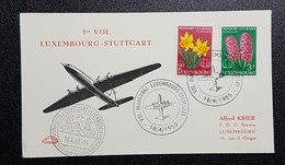 Luxembourg 1955- 1er Vol Luxembourg-Stuttgart - Otros & Sin Clasificación