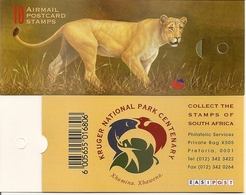 SOUTH AFRICA, 1998, Booklet 44,  Big Five, Kruger Park 100 Years - Postzegelboekjes