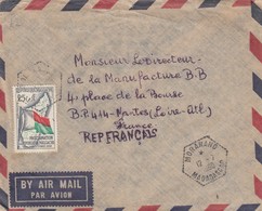 LETTRE. MADAGASCAR. PERLÉ EXAGONAL MORARANO POUR NANTES - Covers & Documents