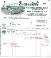 WIEN,1935 IMPERIAL FEIGENKAFFEE FABRIK  - KARL KUHLEMANN  Invoice Faktura - Austria Wien - Österreich