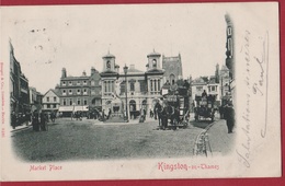 Very Old Postcard 1901 Market Place Kingston On Upon Thames Vintage (In Good Condition) Stamp Richmond - London Suburbs