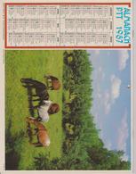 CALENDRIER PTT 1987 ( CHEVAUX ) - Grand Format : 1981-90
