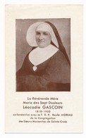 Image Pieuse La Révérende Mère Marie Des Sept Douleurs Léocadie GASCOIN Livret De 4 Pages Biographie -  Holy Card - Devotieprenten