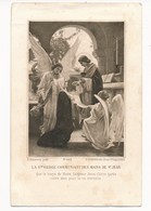 Image Pieuse La Sainte Vierge Communiant Des Mains De Saint Jean - 1ère Communion 1908 - Schaeffer éditeur - Holy Card - Devotieprenten