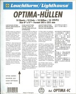 Leuchtturm - Feuilles OPTIMA 4 C (4 Bandes) (10) - Fond Transparent (jaunies) - Für Klemmbinder