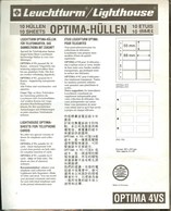 Leuchtturm - Feuilles OPTIMA 4VS (Télécartes) (10) - Fond Noir - Für Klemmbinder