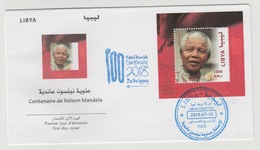 Libye Libya 2018 Mi. ? FDC S/S Joint Issue PAN African Postal Union Nelson Mandela Madiba 100 Years - Emisiones Comunes