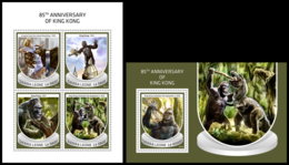 SIERRA LEONE 2018 MNH** Gorilla Monkey Affen Singes King Kong M/S+S/S - IMPERFORATED - DH1842 - Gorilas