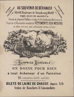 Calendrier Publicitaire 1877 Au Souvenir De Béranger Vêtements Sur Mesure Tailleurs Manufacturiers Draperie - Groot Formaat: ...-1900