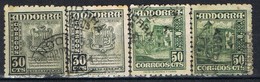 Sellos ANDORRA Española 1948, VARIEDAD Color, Num 50-51 º - Gebruikt