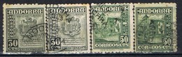 Sellos ANDORRA Española 1948, VARIEDAD Color, Num 50-51 º - Used Stamps