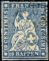 Suisse 1854. ~ YT 27 - 10 C. Helvetia - Used Stamps