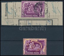 1951 Ötéves Terv II 5Ft Sárga Színnyomat Nélkül Csomagszállító Szelvényen + Postatiszta Támpéldány - Altri & Non Classificati