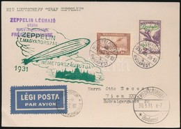 1931 Zeppelin Magyarország- Németországi útja Levelezőlap Budapest - Friedrichshafen - Wien / Zeppelin Flight To Friedri - Autres & Non Classés