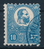 O 1871 Kőnyomat 10kr Kék Bélyegzéssel (26.500) (elvékonyodás / Thin Paper) - Sonstige & Ohne Zuordnung