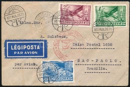 1937 Katapult Légi Levél 3,40P Bérmentesítéssel Brazíliába (5 Nap Alatt Odaért!) - Other & Unclassified