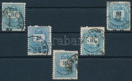 O 1874 5 Db 10kr 13 : 11 1/2 Fogazással - Other & Unclassified