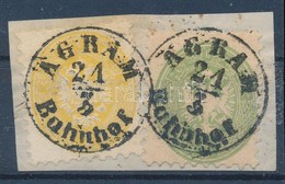 1864 2kr + 3kr 'AGRAM Bahnhof' - Altri & Non Classificati