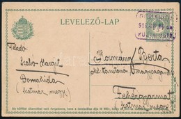 1915 5f Díjjegyes Levelezőlap Lila 'DOMAHIDA' Postaügynökségi Bélyegzéssel, Gudlin Nem Említi RRR! - Other & Unclassified