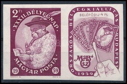 ** 1959 Bélyegnap (32.) Vágott Bélyeg Jobb Oldali Szelvénnyel (4.000) - Andere & Zonder Classificatie