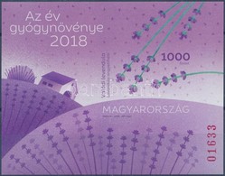 ** 2018 Levendula, Az év Gyógynövénye Vágott  Blokk - Autres & Non Classés