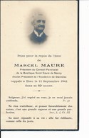 Faire-part Memento Mori Marcel MAURE Ancien Président Académie De Stanislas Nancy - Devotieprenten