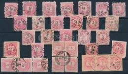 O 32 Db 5kr Bélyeg Egykörös Bélyegzésekkel, Közte Ritkábbak Is (Gudlin 2.800 P) - Used Stamps