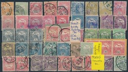 O 100 Db Turul Bélyeg Stecklapon, Benne Lemezhibák, Eltolódott értékszámok, Túlfestékezett Bélyegek, Csillagidom Vízjel - Used Stamps