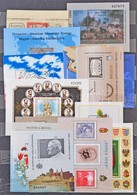 ** 125 Modern Magyar Blokk 12 Lapos A/4 Berakóban, Hozzá Kevés Külföldi Bélyeg és Blokk - Used Stamps