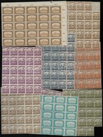 ** 1916-1924 Több Mint 1000 Db Arató és Parlament Bélyeg ívdarabokban (félívben Is) - Used Stamps