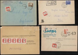 1959-1970 10 Db Levél Ill. Levelezőlap Vörös-fekete Portóval - Oblitérés