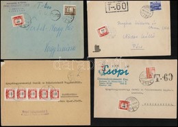 1959-1970 10 Db Levél Ill. Levelezőlap Vörös-fekete Portóval - Usati