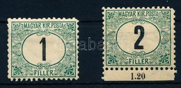 * 1903 Zöldportó 1f + 2f 'B' 11 1/2 Fogazás (5.400) - Autres & Non Classés