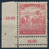 ** 1916 Arató 10f, Az ívszéli összegzési Szám Alul Kis üres Mezőben - Other & Unclassified