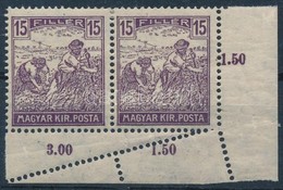 * 1916 Arató 15f ívsarki Pár érdekes Elfogazással - Altri & Non Classificati