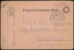 1915 Tábori Posta Levelezőlap 'M.K. SZÉKESFEHÉRVÁRI 17ik NÉPFÖLKELŐ GYALOG EZRED 1.ső ZÁSZLÓALJ PARANCSNOKSÁG' + 'FP 313 - Autres & Non Classés