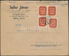 1946 (19. Díjszabás) Levél Csehszlovákiába 16.000 Helyett 15.100 Milpengő Bérmentesítéssel / Cover To Czechoslovakia Fra - Altri & Non Classificati