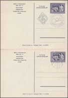1949 2 Bélyegnap Díjjegyes Levelezőlap, Az Egyik Elsőnapi Bélyegzéssel, A Másik A Hátoldalon Előnyomott Szöveggel - Sonstige & Ohne Zuordnung
