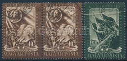 O 1950 DISZ 40f Pár és 1.70Ft Papírránccal / Mi 1108 Pair + 1110 With Paper Crease - Altri & Non Classificati