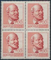 ** 1960 Lenin 60f Négyestömb, Benne 'fehér Gallér' Lemezhiba - Autres & Non Classés