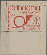 ** 1937/2ba  Pannónia Bélyeg Egyesület XIV. Bélyegnap Emlékív (10.000) - Autres & Non Classés