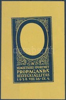 ** 1938/5a Siófoki IV. Nemzetközi Sporthét Propaganda Bélyegkiállítás Emlékív Fázisnyomata - Sonstige & Ohne Zuordnung
