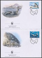 ** 2001 WWF: Leopárdfóka Sor 4 FDC-n + Négyestömb Mi 145-148 - Altri & Non Classificati