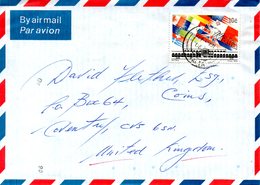 MALTE. N°863 De 1992 Sur Enveloppe Ayant Circulé. Aéroport De Malte/Drapeaux. - Stamps
