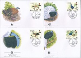 ** 2001 WWF: Fehér Farkú Fácán Sor Párokban Mi 622-625 + 4 Db FDC-n - Autres & Non Classés