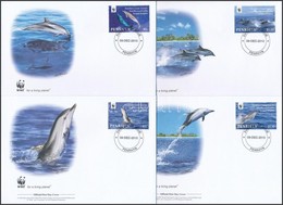 2010 WWF: Delfin Sor Mi 615-618 4 FDC-n - Other & Unclassified