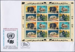 2001 Veszélyeztetett állatok Kisív FDC-n Mi 327-330 - Autres & Non Classés