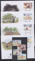 ** 2001 WWF Hiénák Sor Mi 254-257 + A Sor értékei 4 FDC-n - Sonstige & Ohne Zuordnung