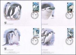 2008 WWF: Pingvin Sor Mi 454-457 4 Db FDC-n - Autres & Non Classés