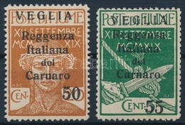 ** 1920 Carnaro-sziget 2 Klf Forgalmi Bélyeg,
2 Different Stamps
Mi 32-33 II - Autres & Non Classés